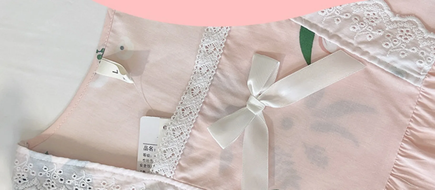 Thin Rayon Girl Clothe Simple And Natural Boat Neck Thread Weaving Bowknot Pajamas Antimicrobial Breathable Comfort Multicolour