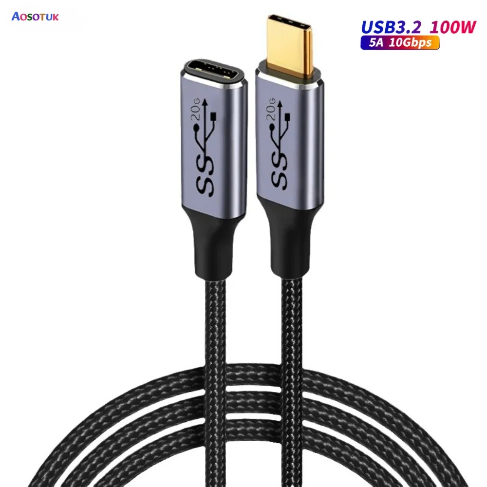 USB-C 3.2 Gen2 Удлинительный кабель USB C папа-мама Тип Удлинитель 20 Гбит/с Передача