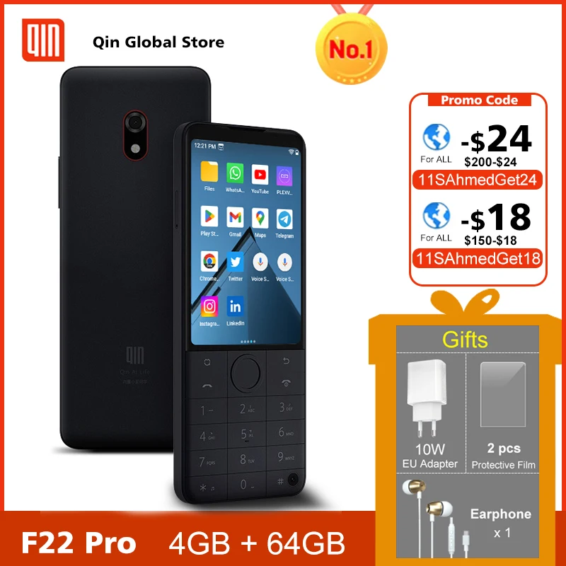 Kup Qin F22 Pro Duoqin MTK Helio G85 Wifi 3.54 Cal 4GB 64GB Octa Core Bluetooth 5.0 Ekran Dotykowy Wersja Globalna Sklep Google Play Telefon