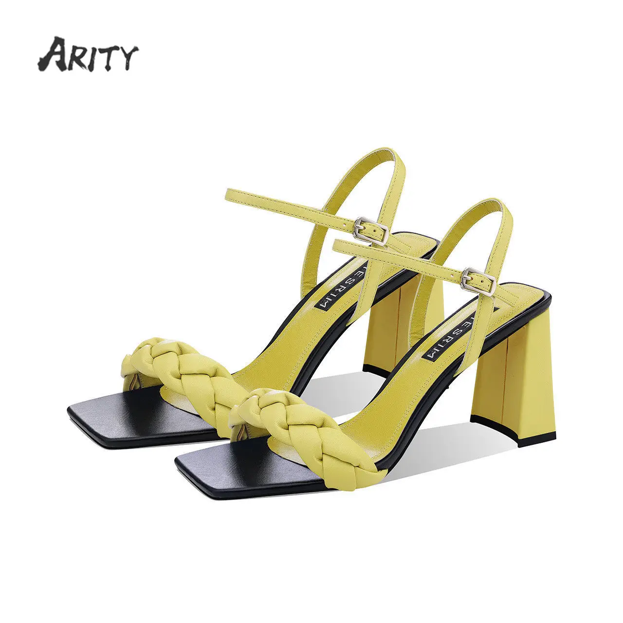 

High Heel Sandals Women's 2022 Summer Fashion Outerwear Thick Heel Woman Shoes Soft Leather Open toe Shoes