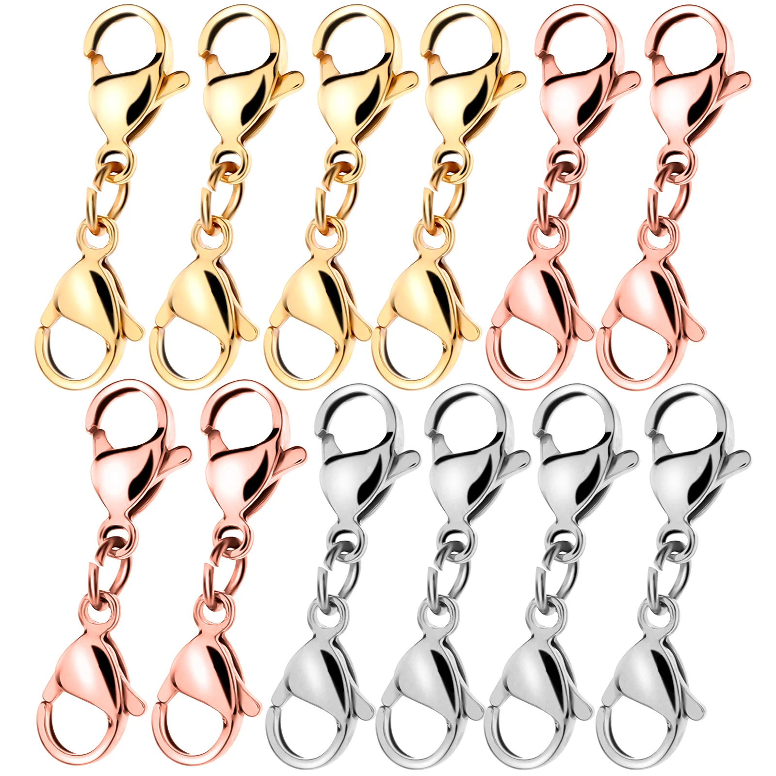 

12 Pcs Lobster Clasp Mini Accessories Connector Clasps Bracelet Jewellery Fasteners Necklace Layering Metal Jewelry Making