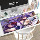 Коврик для мышки Genshin Impact с аниме сексуальная девушка геймерская мышь Baal Keqing размера XXL большая клавиатура Коврик для мыши 3 мм для ноутбука