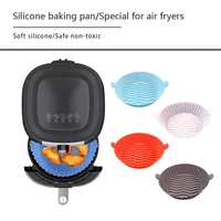 air fryer pot silicone kitchen reusable non stick heat resistant basket pizza plate grill pot kitchen cake cooking baking tools