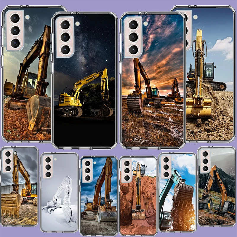 

Excavating Machinery Bulldozer Man Phone Case For Samsung Galaxy S23 Ultra S22+ S21 Plus S20 FE S10 Lite S10E S9 S8 S7 Edge Cove