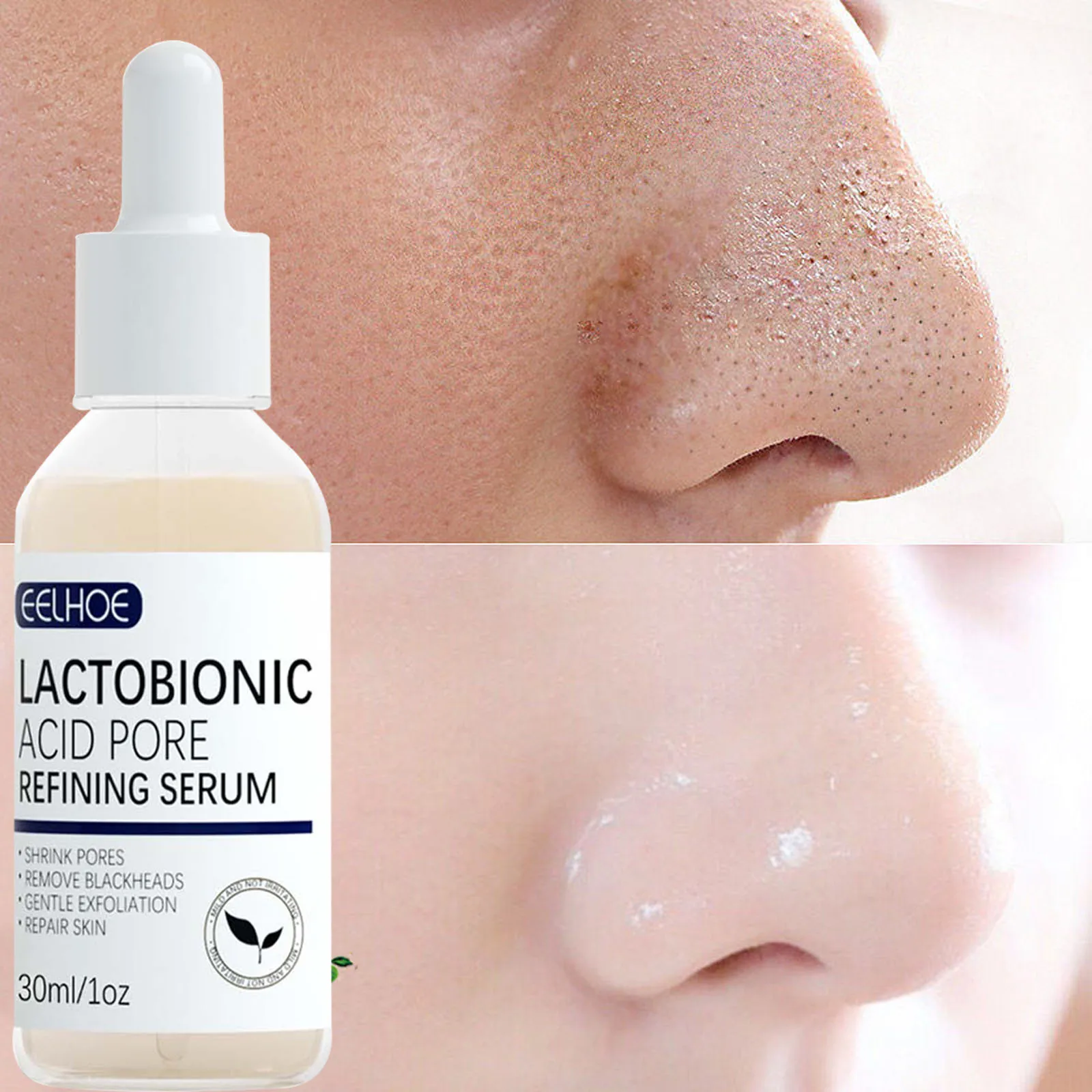 

Lactobionic Acid Pore Shrink Face Serum Skin Repair Remove Blackheads Acne Serum Hyaluronic Acid Moisturizer Nourish Essence
