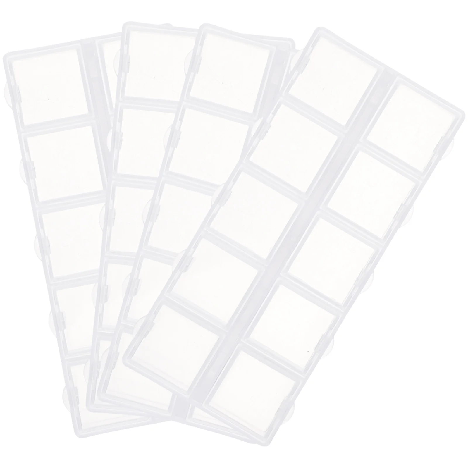 

4 Pcs Small Plastic Containers Storage Box Jewelry Case Earring Holder Rectangle Organizer Women White Miss