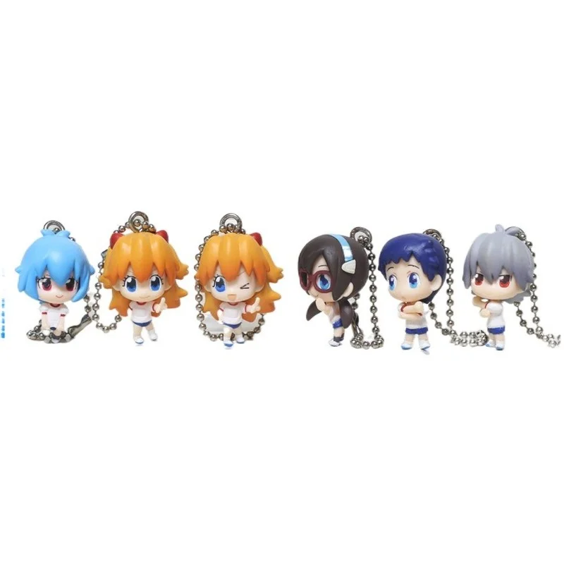 

Original Bandai Kawaii Gacha EVA Anime Figurie Ayanami Rei Langley Nagisa Kaworu Cute Keychain Figurine Toys kids Gift