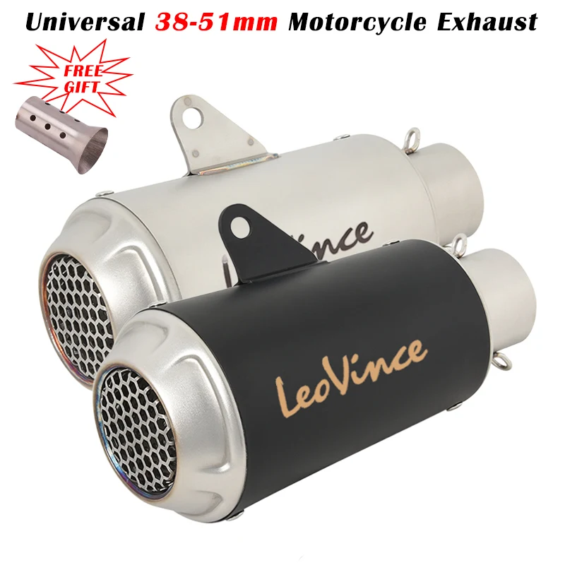 

Universal 51mm Leo Vince Motorcycle Exhaust Pipe Escape System Modify Leo Vince Muffler For DUKE 390 CBR500 R15 V3 Z900 MT07