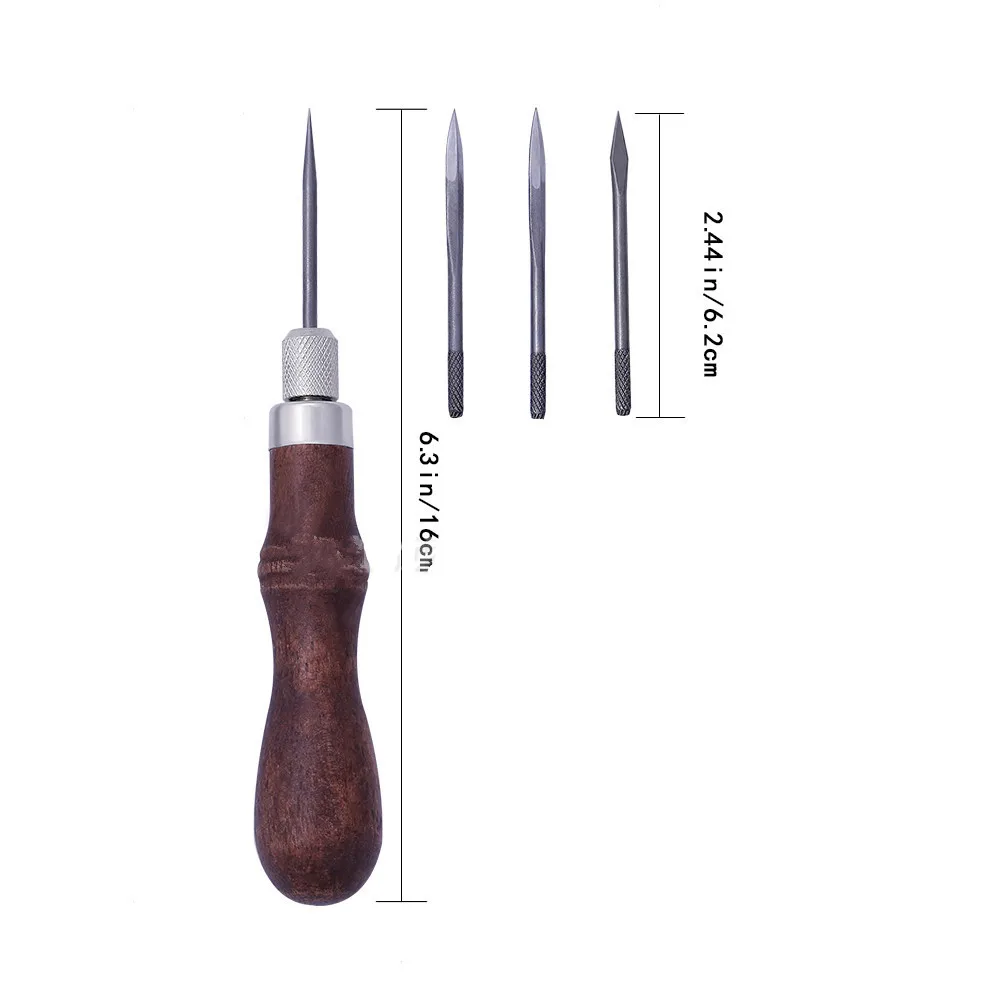 

4 in 1 Awl Leather Sewing Tool Set Repairing Stitching Supplies Sewing Kit 4 in 1 Sewing Awl Kit