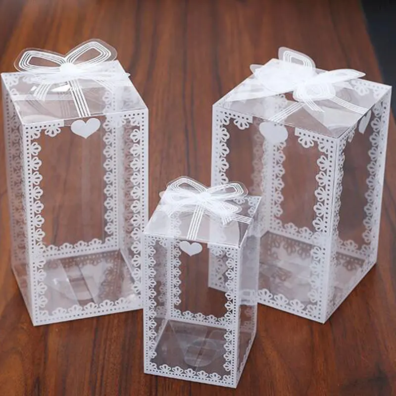 

50Pcs/set PVC Packaging Box Wedding Gift Box Transparent Fashion Birthday Party Chocolate Candy Box Jewelry Gift Packaging Box