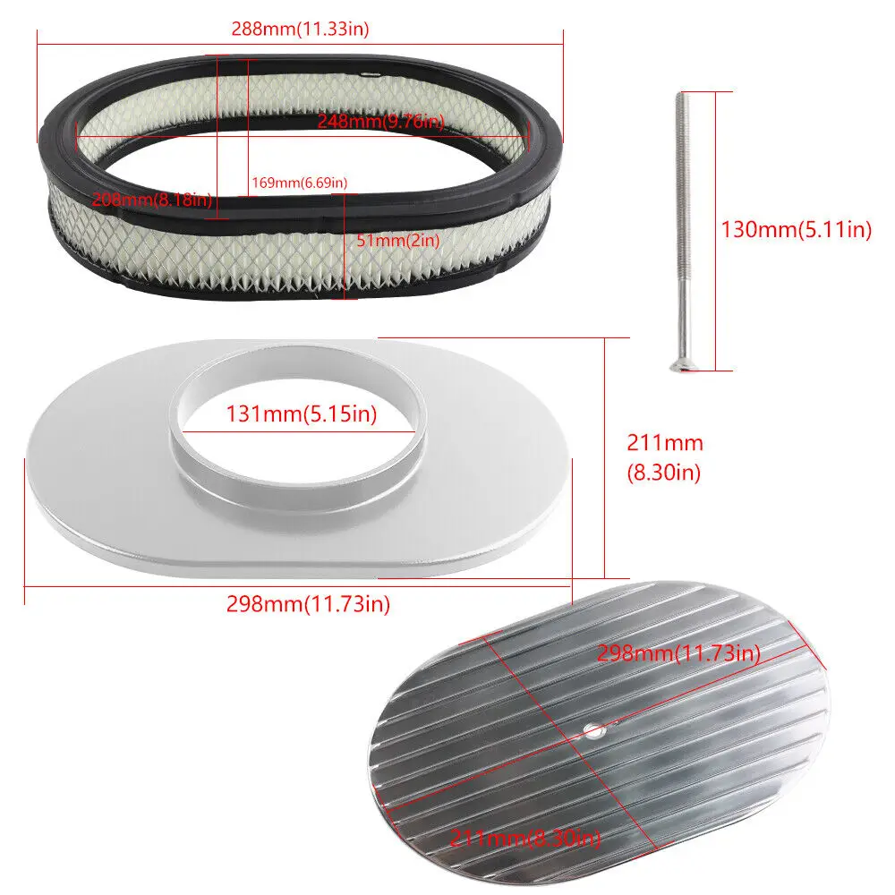 Алюминиевый воздухоочиститель с овальным покрытием 12 дюймов для классического