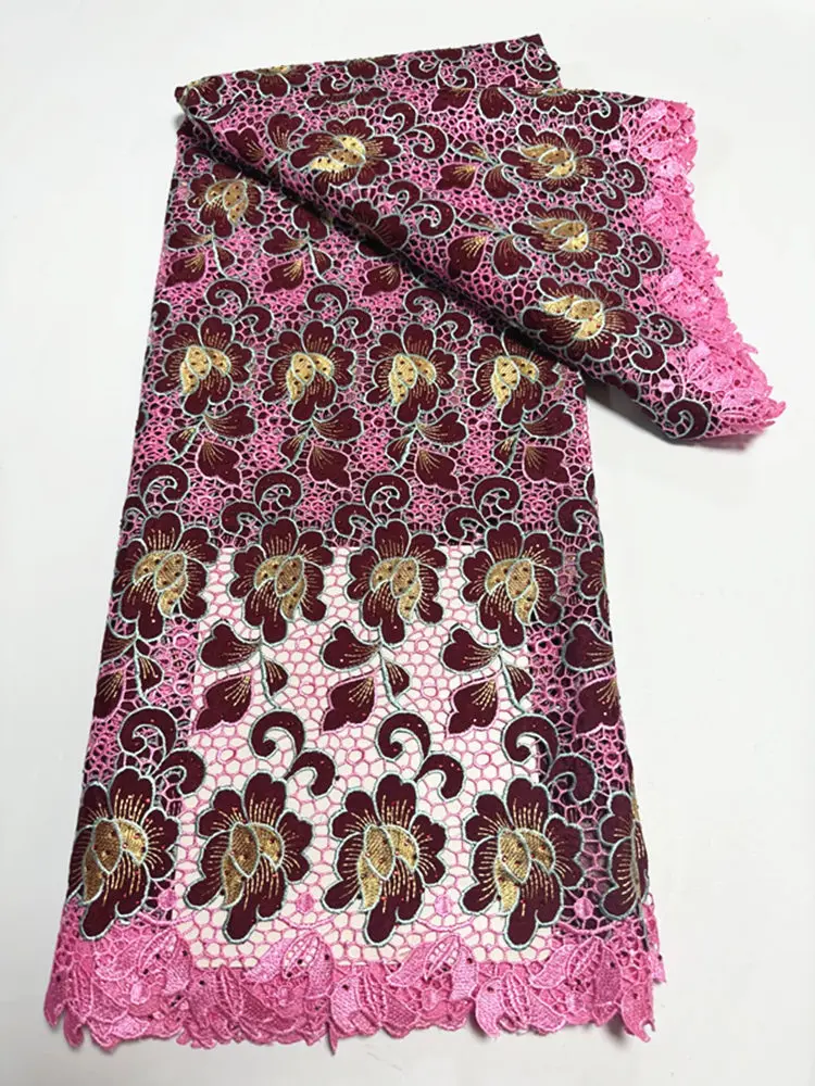 Водорастворимое кружево из полиэстера и хлопка LTSG32 зеленое