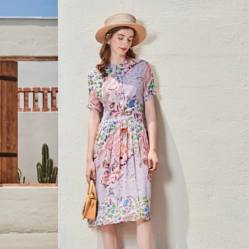 

Women's Blouses Tops Silk Floral Printed Office Formal Casual Dresses Plus Large Size Spring Summer Sexy Purple Chiffon Flower