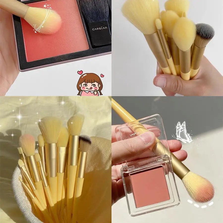 Набор портативных дорожных кистей для макияжа 8/9/10/12 шт