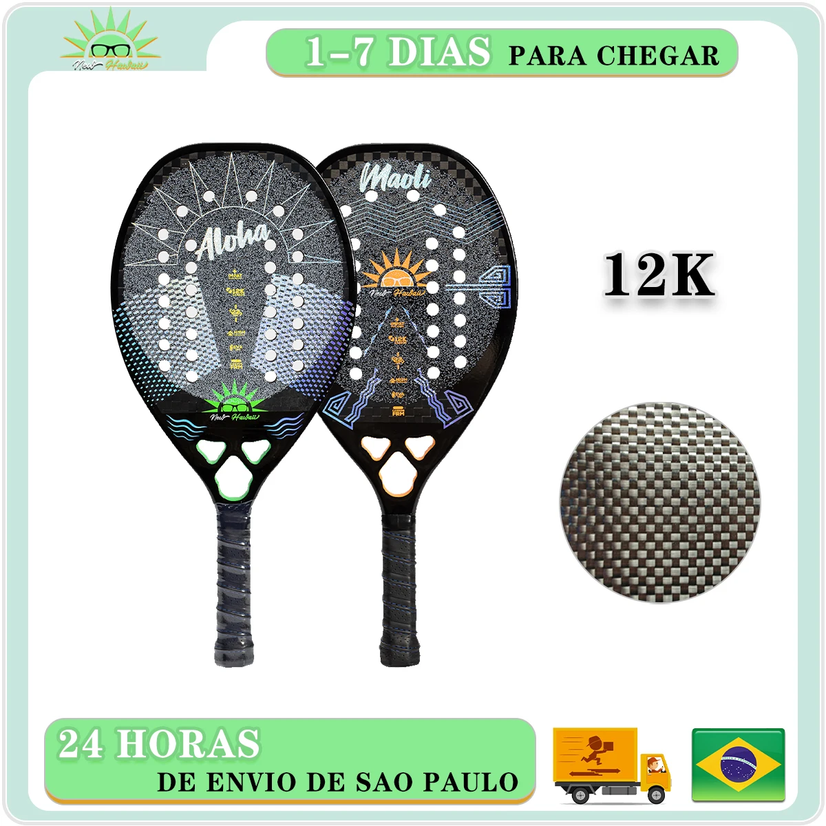 

12K Carbon Fiber Rough Surface Beach Tennis Racket