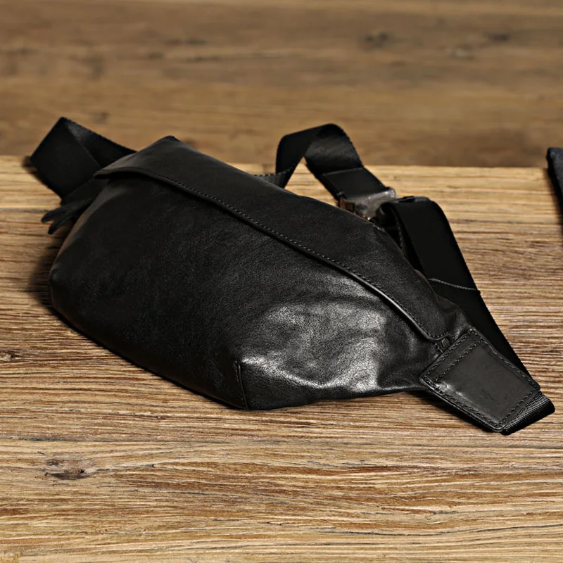 AETOO  New handmade original first layer cowhide men's chest bag genuine leather shoulder bag old wrinkled men's waist bag tide
