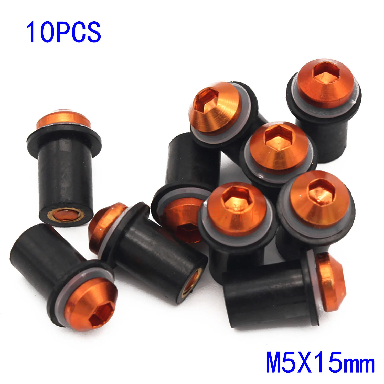

10PCS M5x16mm Motorcycle Windscreen Windshield Bolts Screws Nut Fastener Hot Sale For HondaA SuzukiA YamahaA KawasakAi Colorful
