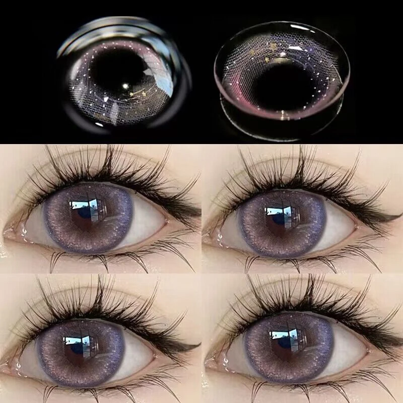 YIMEIXI 1 Pair Color Contact Lenses for Eyes Purple Lenses Natural Round Lens Color Cosmetics Beauty Pupil Yearly Fast Delivery