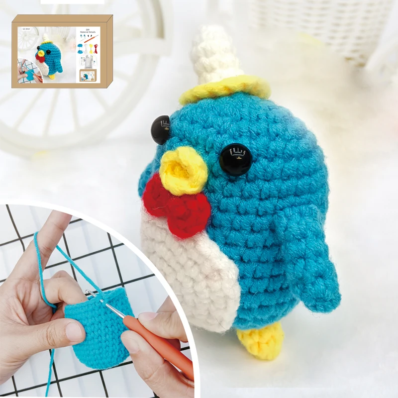 

DIY Handmade Penguin Tricô e Crochê Animal Crochet Kit Craft Crochet Supplies