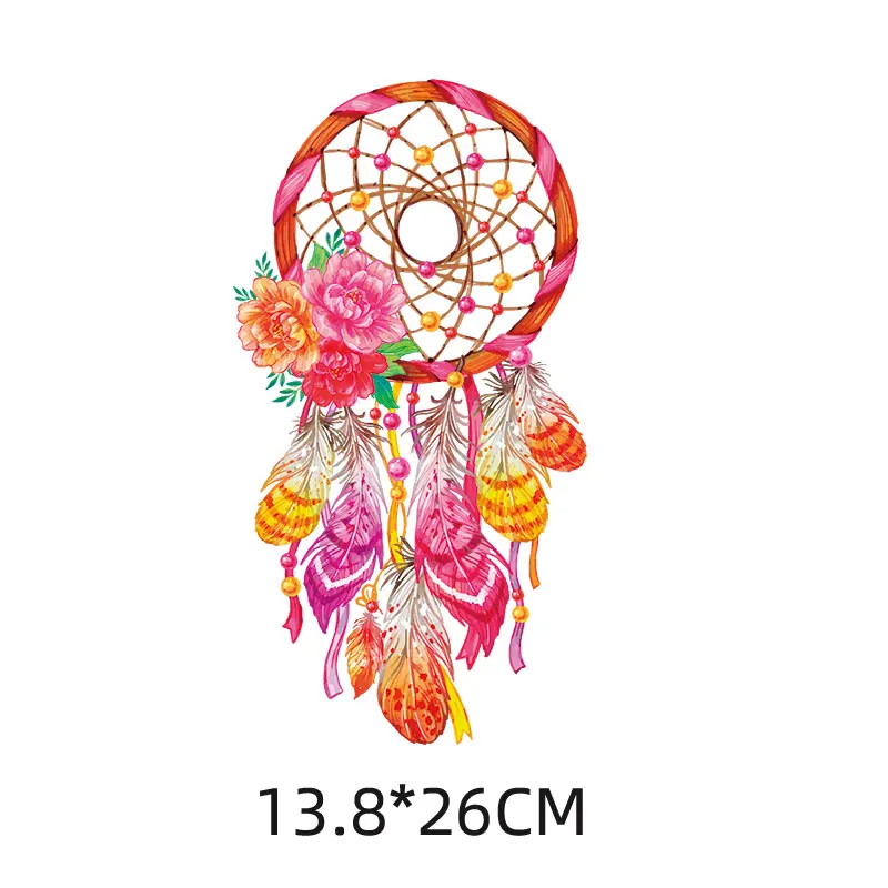 

13.8x26cm Colorful Feather Iron On Patches For DIY Heat Transfer Clothes T-Shirt Thermal Stickers Decoration Printing