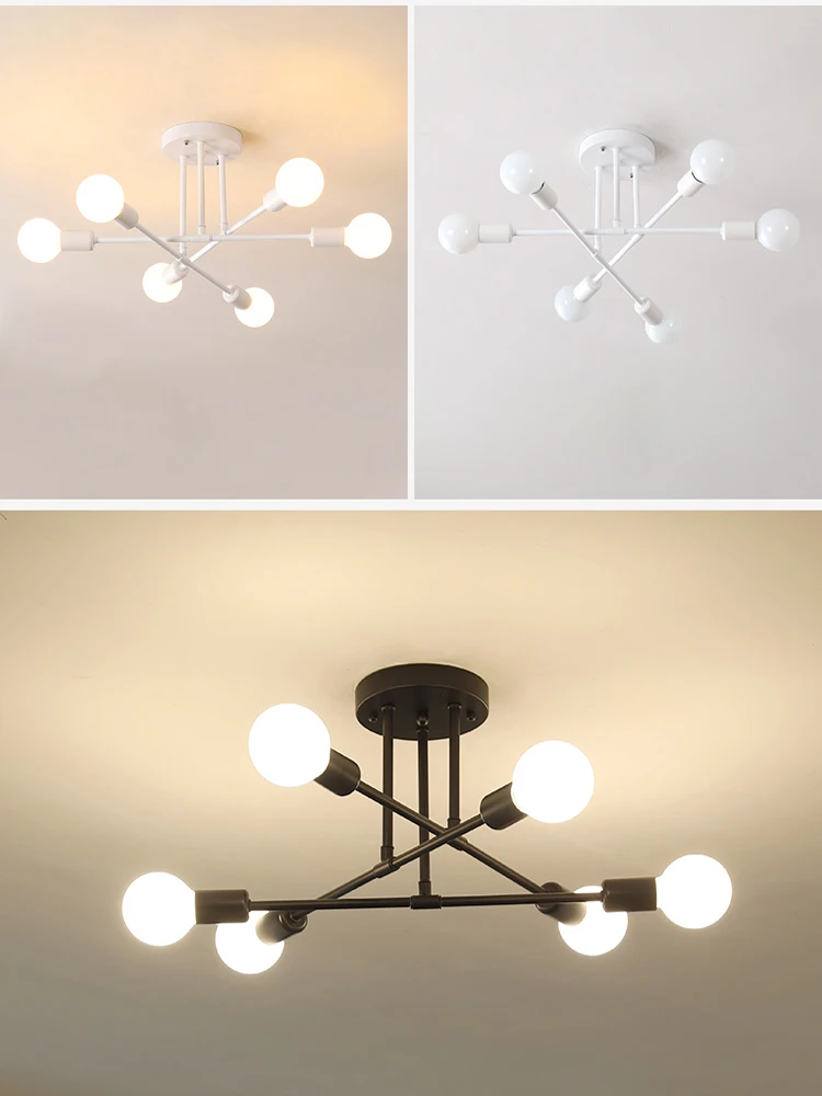 $96.30 Ceiling Lamp Vintage Multiple E27 Lamp Base Black/White/Gold for Living Room / Dining Room / Bedroom LED Chandelier Lighting