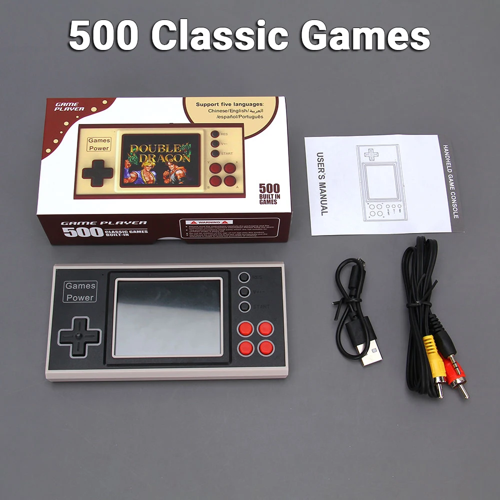 

K30 Retro Portable Mini Handheld Video Game Console 8-Bit 2.8 Inch Color LCD Game Player Built-in 500 Games Support AV Output