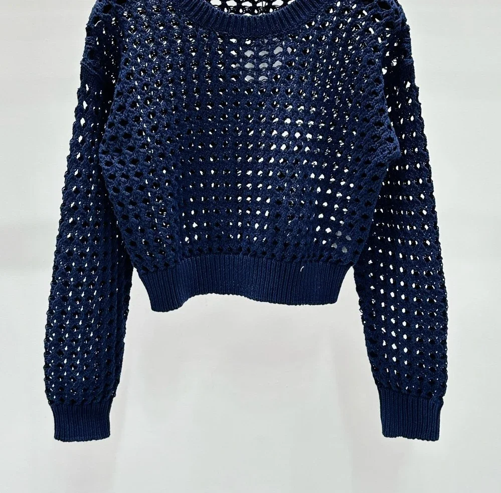 Вязаный топ для женщин новинка 2024 осенний весенний свободный повседневный