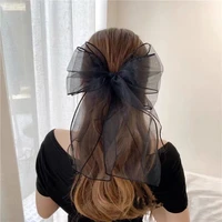 exaggerated yarn bow hair clip hair accssories sweet organza oversized hairpins woman girls korean fashion hairgrips headdress