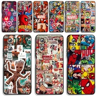 avengers superhero poster phone case for xiaomi redmi note 11 10s 10 9t 9s 9 8t 8 7 pro plus max 5g silicone tpu cover