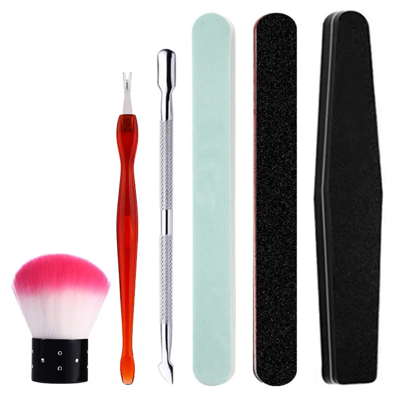 

Набор для дизайна ногтей, песочные напильники, буферная губка, искусственные ножницы для ногтей, набор с фотоэлементами