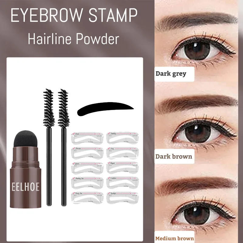 

2022 One Step Brow Stamp Shaping Kit Eyebrow Brush Makeup Stick Hairline Contour Shaper Tint Stencil Eyebrow Template Set