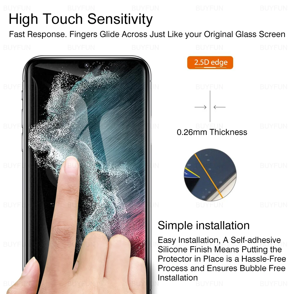Шелковый экран 2 в 1 закаленное стекло для Samsung Galaxy S22 Ultra 5G plus S 22 пленка объектива