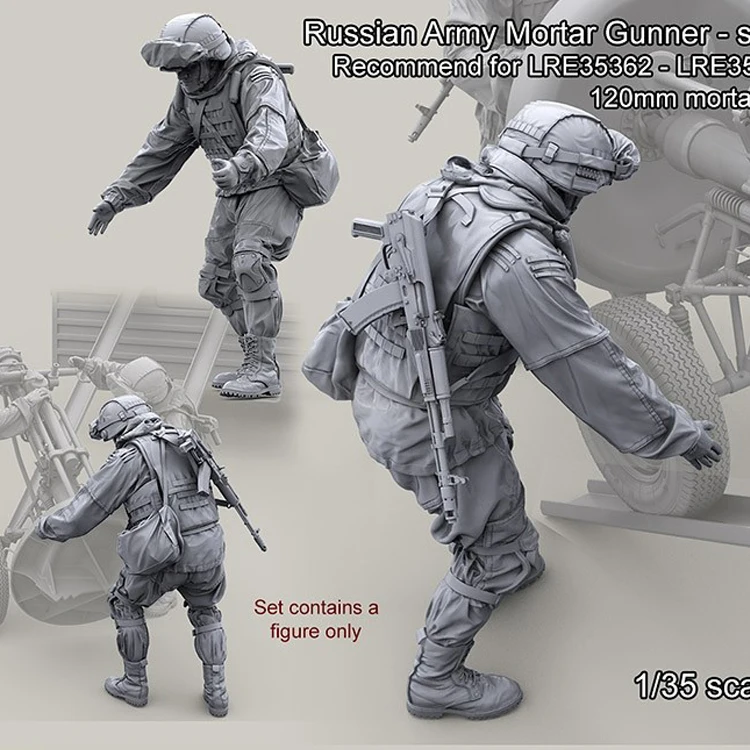 

1/35 Resin Model figure GK Soldier, Russian Army Mortar Gunner set 3, Military theme, Unassembled and unpainted kit