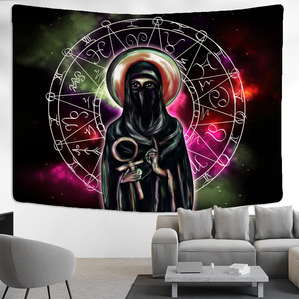 

Twelve Constellation Tapestry Wall Hanging Psychedelic Witchcraft Compass Bohemian Hippie Home Decor