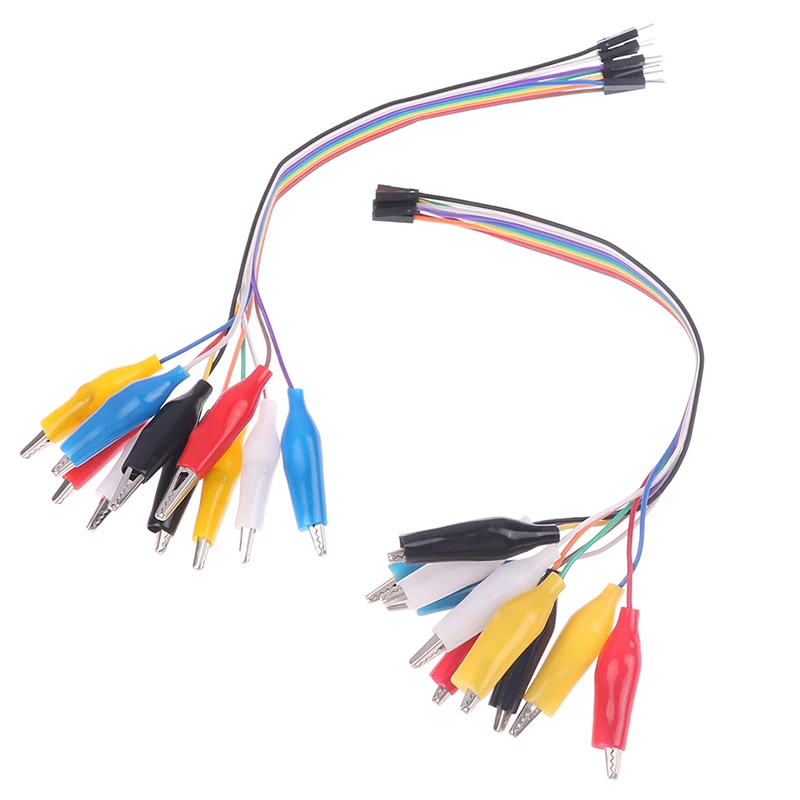 

10Pin Double-end Alligator Clips jump Wire Male Female Crocodile Clip Test Lead Jumper Wire Line Cable DIY Connection