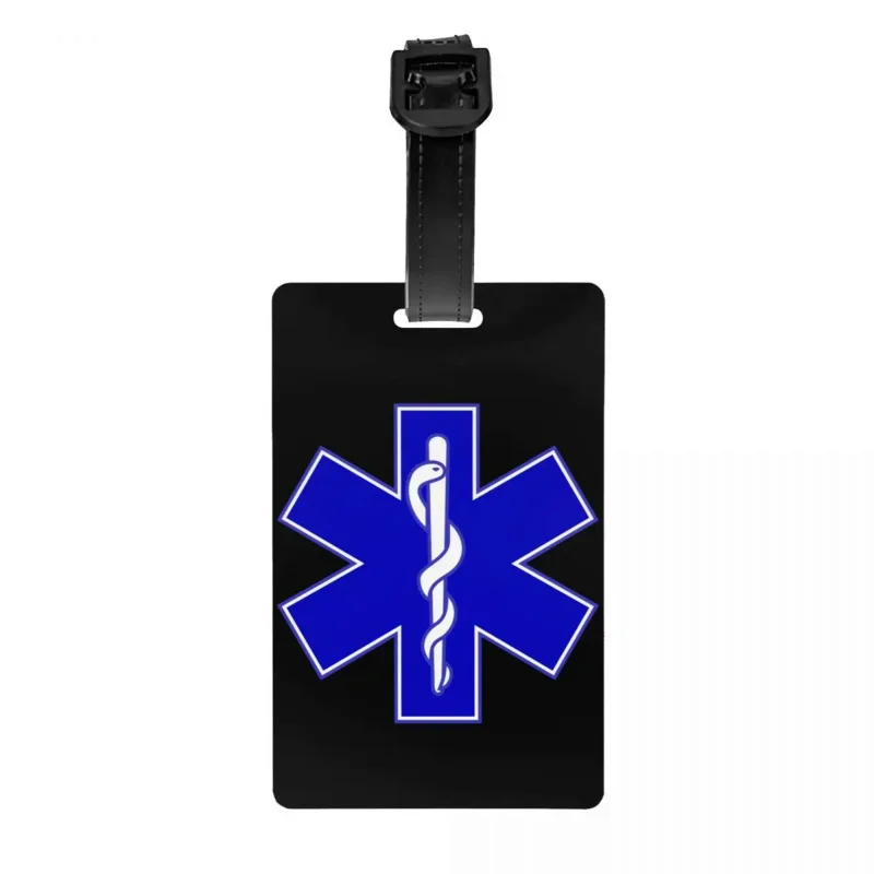 

Пользовательская этикетка для багажа Emt Star Of Life, защита конфиденциальности, медицинские бирки для багажа, этикетки для дорожных сумок, чемодан