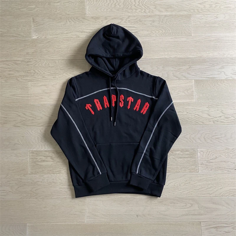 

Top Quality Embroidered Sweatshirt Winter Hoodie Jogging Pants High Street Men Suit Trapstar Tracksuit Set Arch Panel Red Letter