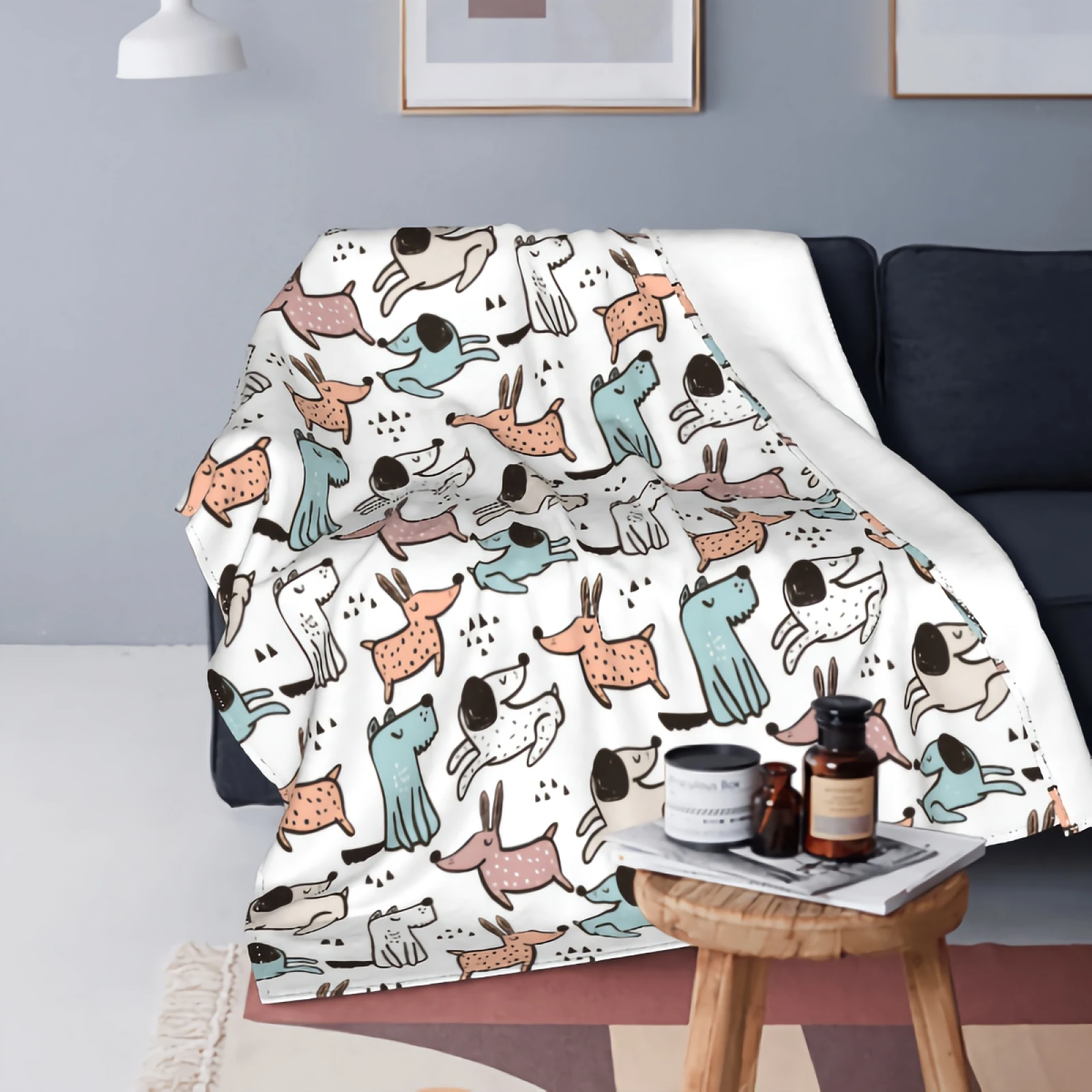 

Cute Dachshund Thick Flannel Blanket Breathable Warm Bed Sofa Couch Blanket Soft Fleece Throw Blanket 50x40 Inch for Kids Teens