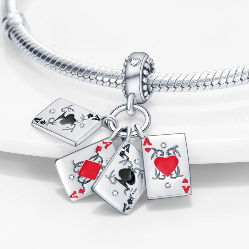 Серебряные шармы plata de ley подходят для оригинального браслета ожерелья