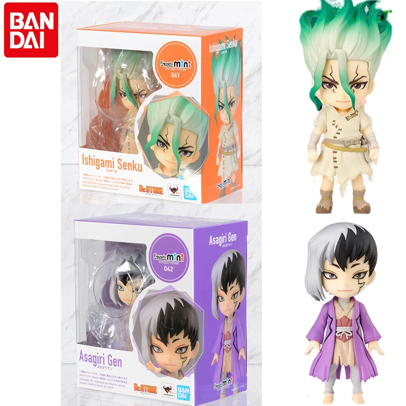 

BANDAI Chibi MINI Dr.STONE Asagiri Gen Ishigami Senkuu ПВХ 8 см экшн-фигурки аниме игрушки для девочек и мальчиков коллекция