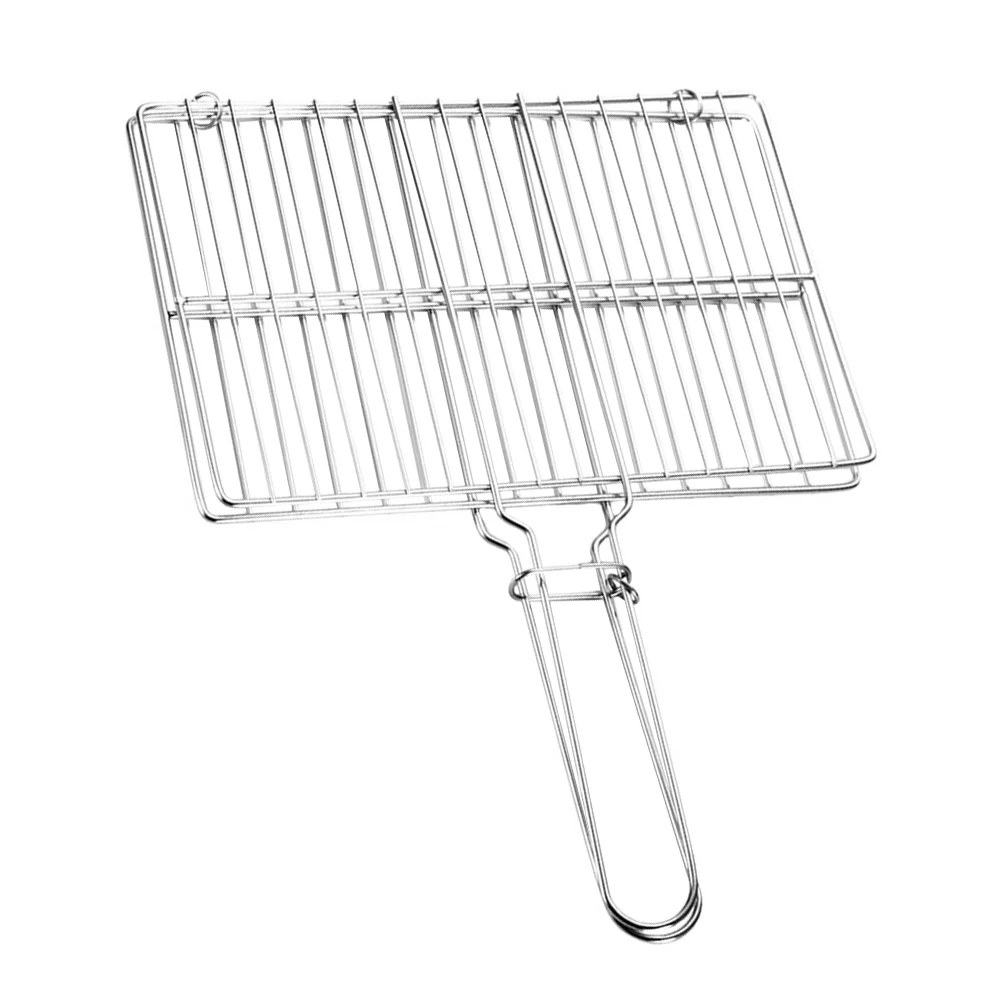 

Grill Basket Grilling Bbq Fish Barbecueaccessories Outdoor Vegetable Net Rack Baskets Mesh Wire Shrimp Stainlesshandle Grilled