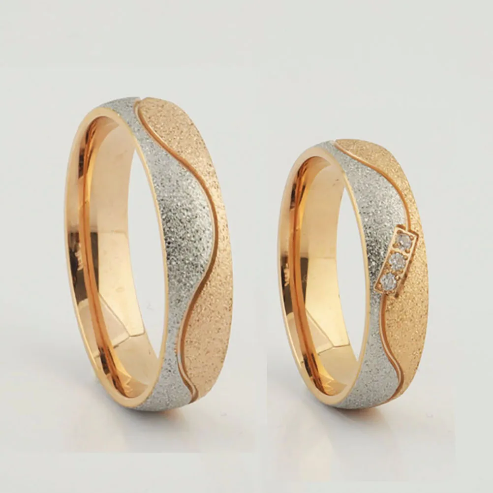 Уникальные обручальные кольца для мужчин и женщин влюбленных пар 14k Emery Золотые заполненные ювелирные изделия Модные ювелирные кольца на па...