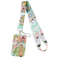 cute heartstopper lanyard for keys id card cover anime badge holder phone charm key lanyard neck straps keychain accessories