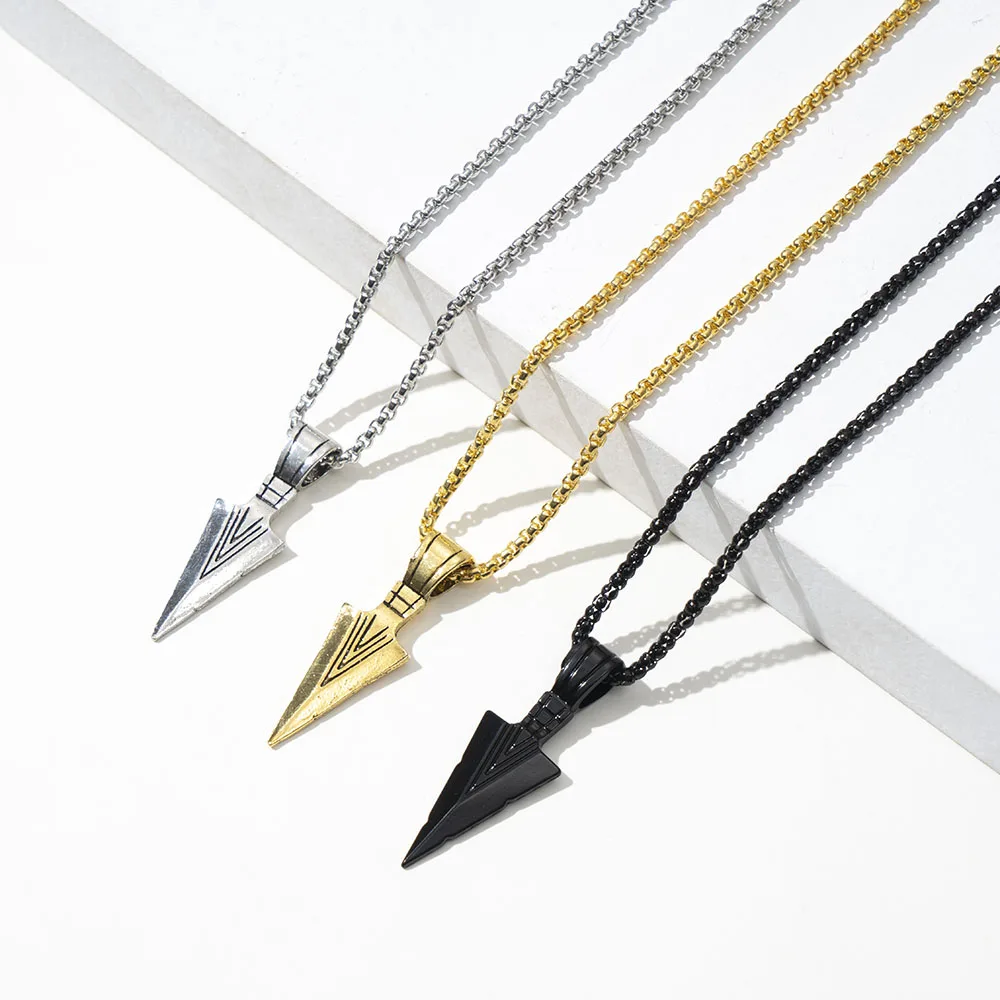 Винтажное женское и мужское колье с треугольной головкой