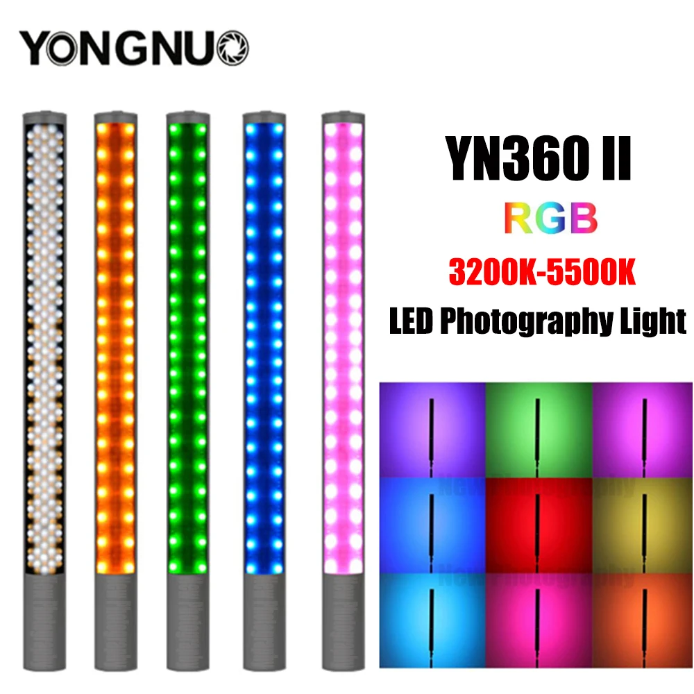 

YONGNUO YN360II YN360 II LED Photography Light Bi-Color 3200K-5500K Handheld Tube Stick Video Lighting APP Remote Control
