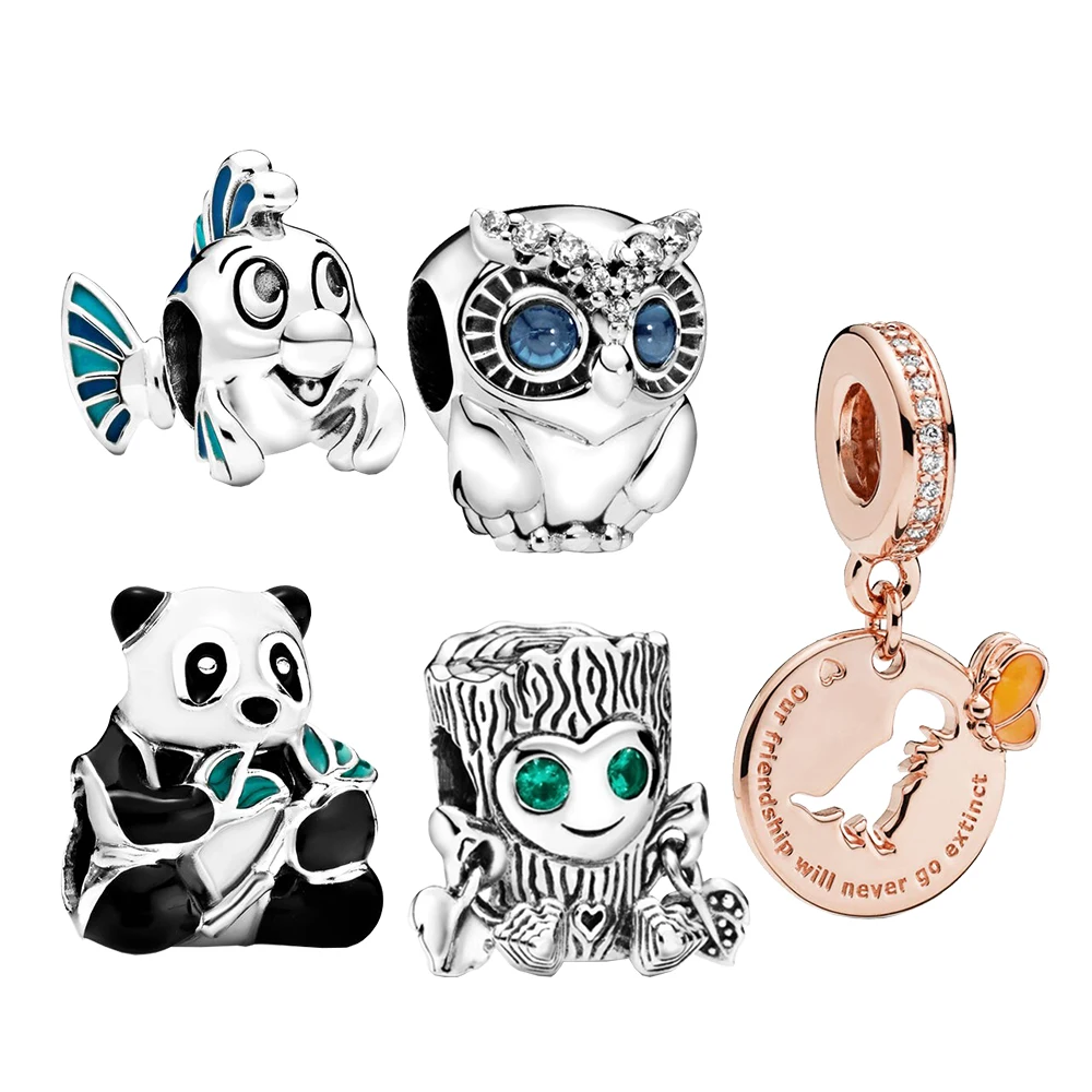 

Original Sparkling Owl Charm,Clown fish Charm fit Brand Bracelet Making Jewelry Accessories for Women Birthday Christmas Gift