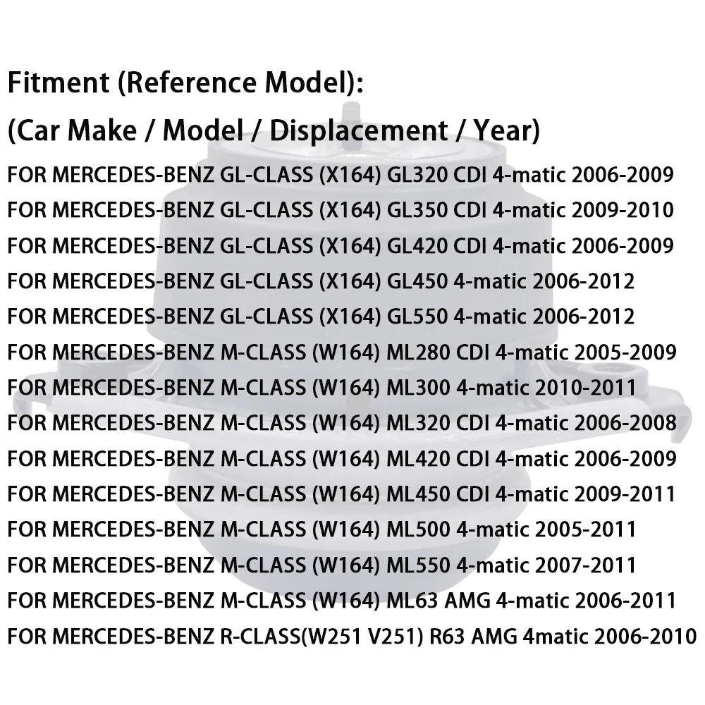 Для MERCEDES-BENZ GL-CLASS X164 M W164 R W251 V251 крепление двигателя 2005-2011 аксессуары для поддержки