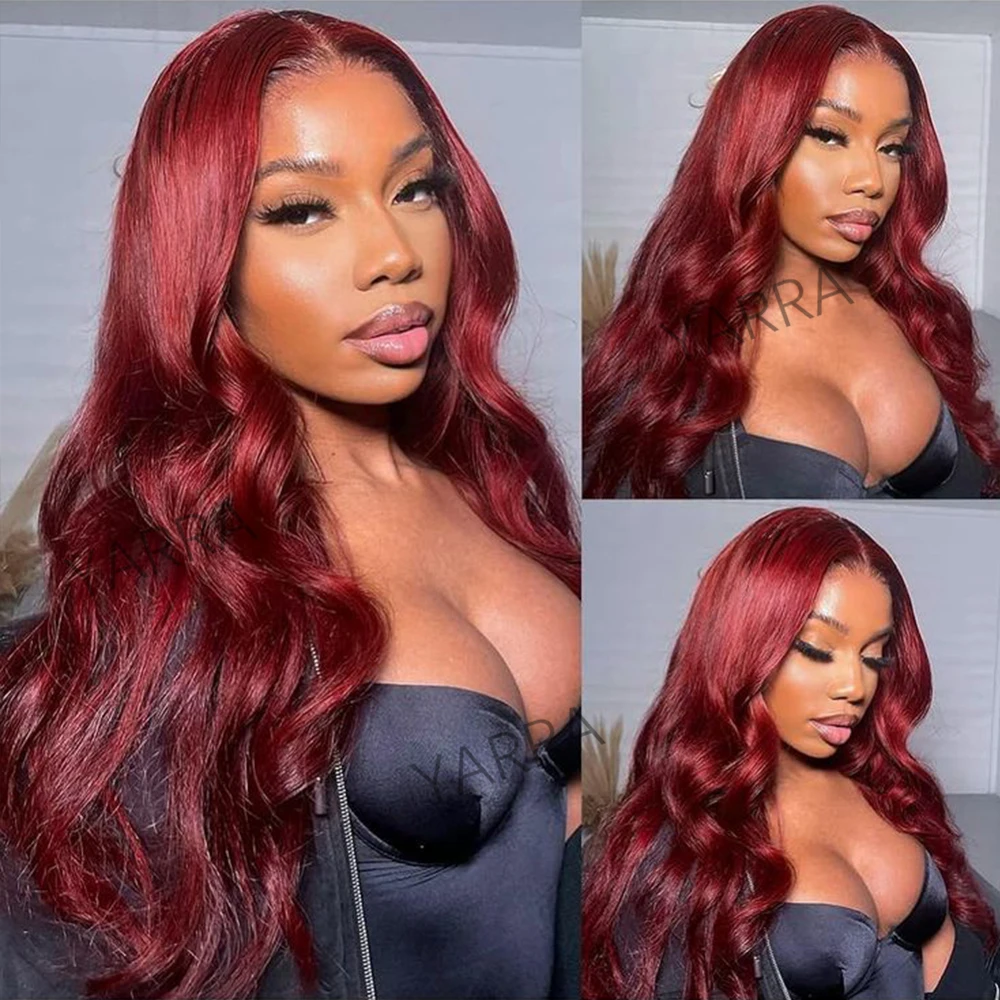 Бордовый бесклеевой парик на сетке предварительно вырезанный прозрачный