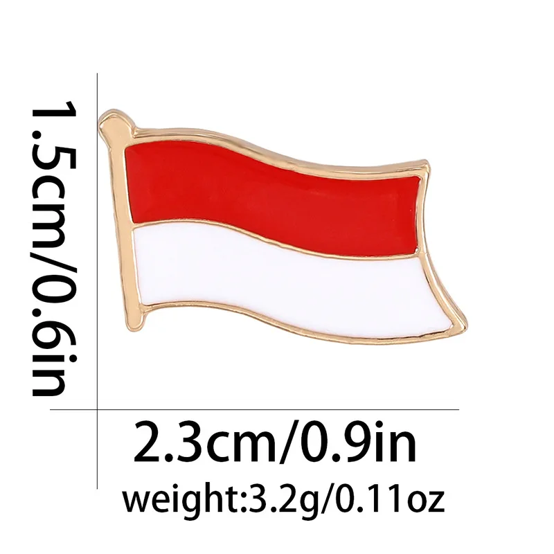 

Металлическая брошь с флагом Индонезии