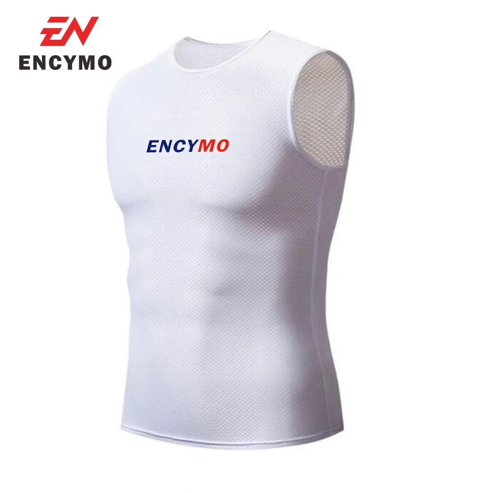 

2021 ENCYMO Mens Quick Dry Mesh Cycling Vest Summer Sleeveless Breathable Riding Areo Gilet Sports Undershirt for Walking Vests
